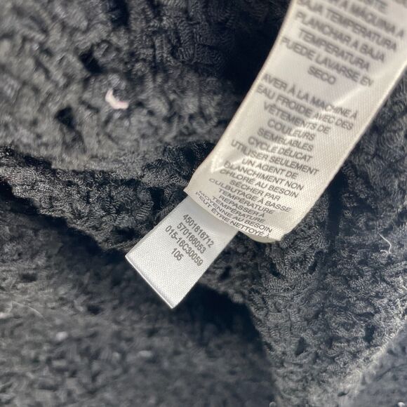 Chicos Womens Cardigan Sweater Open Cable Knit Sleeveless Sz 4 /S Black Coastal - Picture 11 of 11